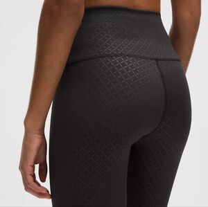 NWT Lululemon Wunder Train High-Rise Leggings 28" Kite Geo Emboss Black Size 10
